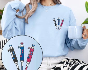Sudadera bordada de ciencias de laboratorio, suéter bordado para profesor de química, regalo de graduación de doctorado en biología celular y microbiología, regalos para químicos