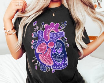 Anatomical Heart Shirt, Cardiology T-Shirt ICU CVICU Nurse in the Making Tee, Heart Surgeon Medical Student Cardiac Rehab Graduation Gifts