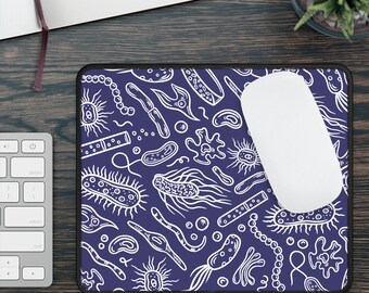 Microbiology Mouse Pad, Microbiology Gifts, Graduation Gift, Infectious Disease, Microscopic Bacteria Viruses, Clinical Laboratory Mouse Pad