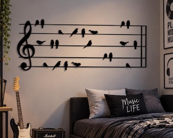 Musician Wall Art, Music Room Decor, Music Notes Metal Wall Decor, Musician Gifts, Music Lover Gift, Music Studio Decor, Music Note Wall Art