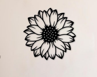 Sunflower Metal Wall Art, Large Nature Decor, Housewarming Gift