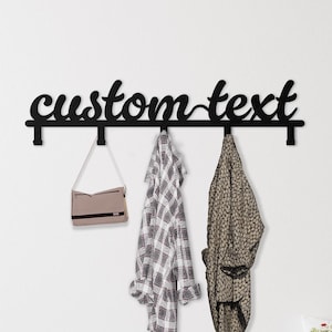 Personalized Metal Coat Rack, Custom Clothing Rack, Coat Hanger, Custom Wall Decor Hanger, Key Hanger, Coat Rack, Hat Rack, Welcome Home Art