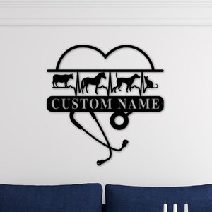 Arte de pared de metal veterinario, decoración de pared veterinaria, regalo veterinario, regalo de graduación, decoración de cirugía, decoración de pared de metal para mascotas, arte de pared veterinario, decoración de mascotas,