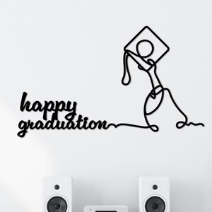 Minimalist Metal Graduation Wall Art: College Custom Decor Gift