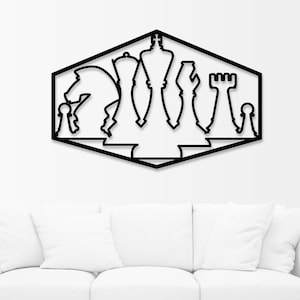 Custom Chess Board Game Metal Wall Art, Metal Decor Chess Lover Gift, Personalized Gift, Chess Player Metal Sign, Office Minimalist Wall Art