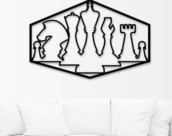 Metal Chess Board Wall Art: Minimalist Office Decor