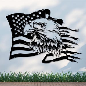 American Flag Eagle Metal Wall Art, USA Flag Decor, Patriotic Eagle Sculpture, 4th of July Independence Day Gifts, USA Pride Wall Hangings