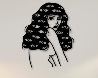 Medusa Metal Wall Art: Gothic Feminist Decor, Modern Boho Style