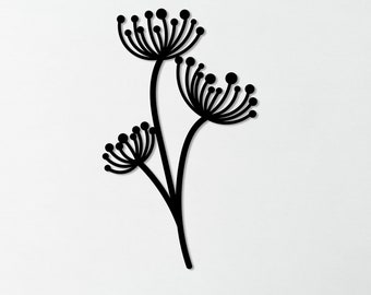 Dandelion Flower Metal Wall Art: Modern Floral Home Decor