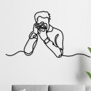 Photographers Metal Wall Art, Photographer Studio Wall Decor, Man Minimalist Wall Art, Photographer Gift, Photographer Signs, Wall Hangings