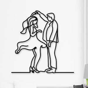 Tanzende Metallwandkunst, Jahrestagsgeschenke, Geschenk für Paar, Valentinstag Minimalistische Wandkunst, Hochzeitsgeschenke, Hochzeitsschilder, Hochzeitsdeko,