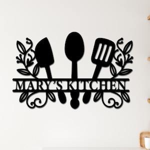 Kitchen Metal Wall Art, Personalized Gift Kitchen Wall Decor, Custom Sign Restaurant Chef Wall Art, Cafe Metal Signs, Home Kitchen Gifts