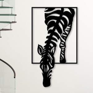 Zebra Metal Wall Art: African Safari Rustic Decor