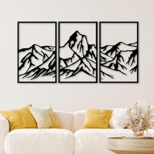 Arte de pared de metal de montaña, decoración de paisajes naturales, arte de pared grande, arte de montaña, decoración de granja, regalo de inauguración de la casa, tapices, arte para el hogar,