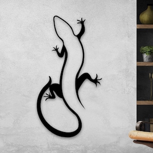 Metal Lizard Wall Art: Gecko Reptile Decor