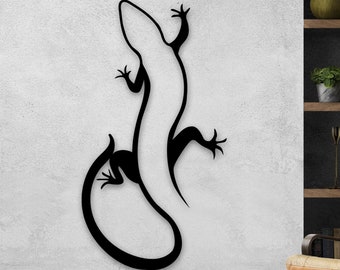 Metal Lizard Wall Art: Gecko Reptile Decor