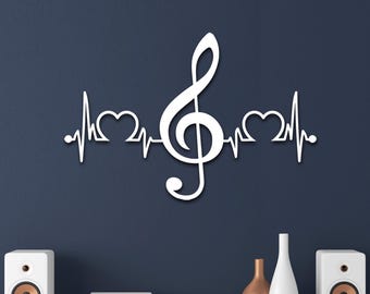 Turtle Laboratories Music Heartbeat Metal Wall Art – Raw Steel Heart Beat Sculpture