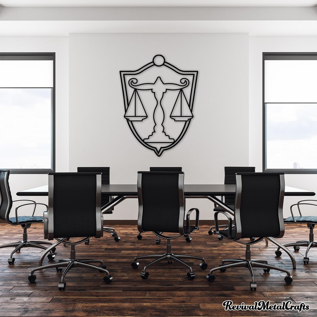 Scales of Justice Metal Wall Art: Law Office Decor - Etsy