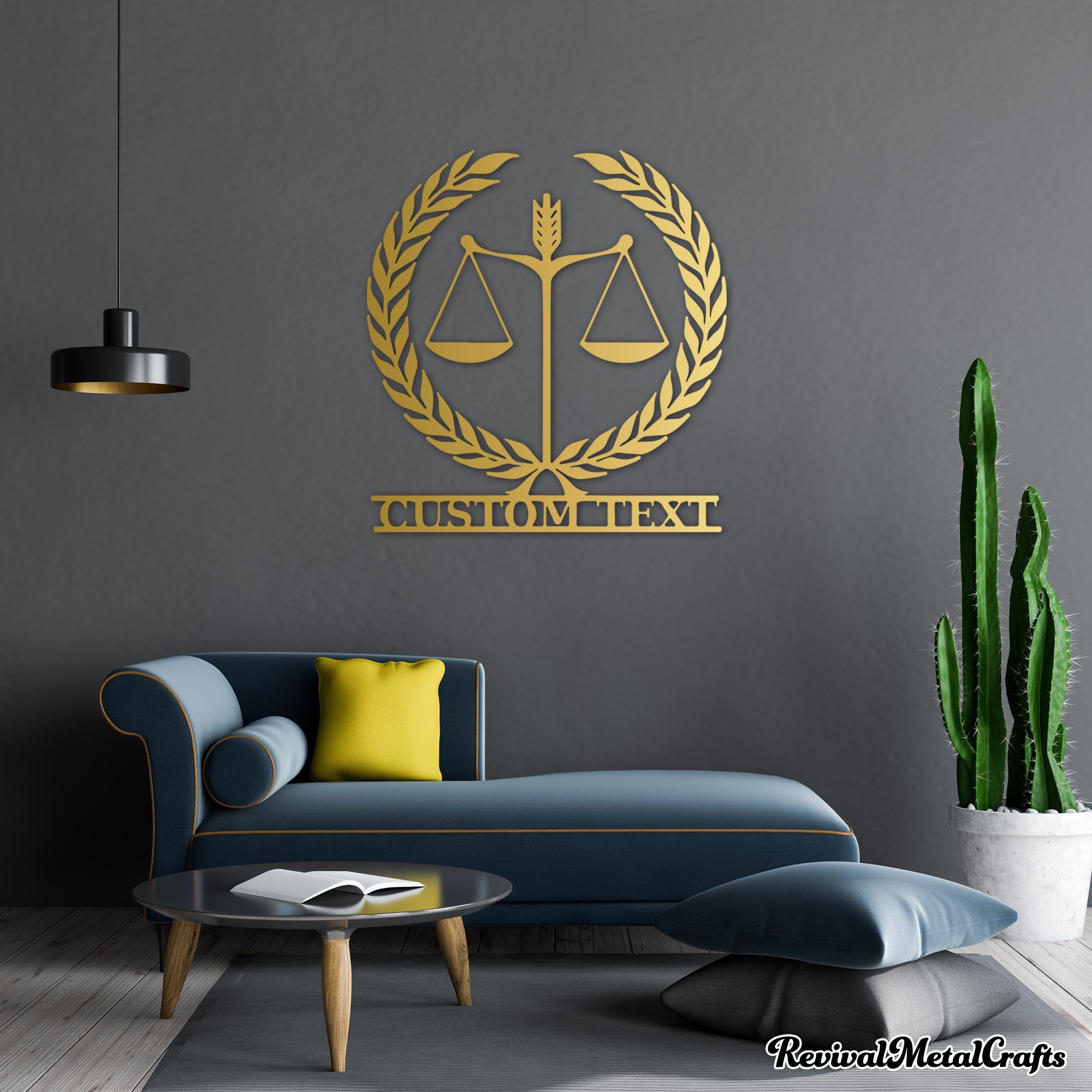 Custom Lawyer Metal Wall Art, Scales of Justice Office Decor - Etsy