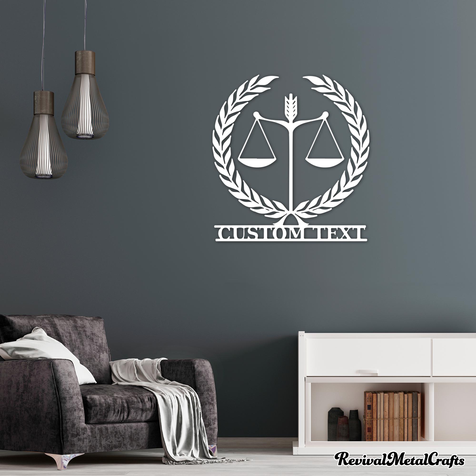 Custom Lawyer Metal Wall Art, Scales of Justice Office Decor - Etsy