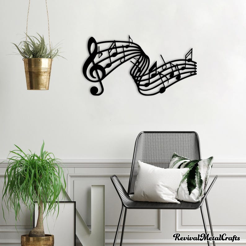 Music Notes Metal Wall Art, Guitarist Gifts, Music Lover Gifts, Metal