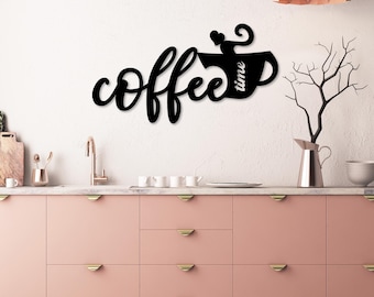 Coffee Metal Wall Art: Kitchen Bar Decor, Coffee Lover Gift