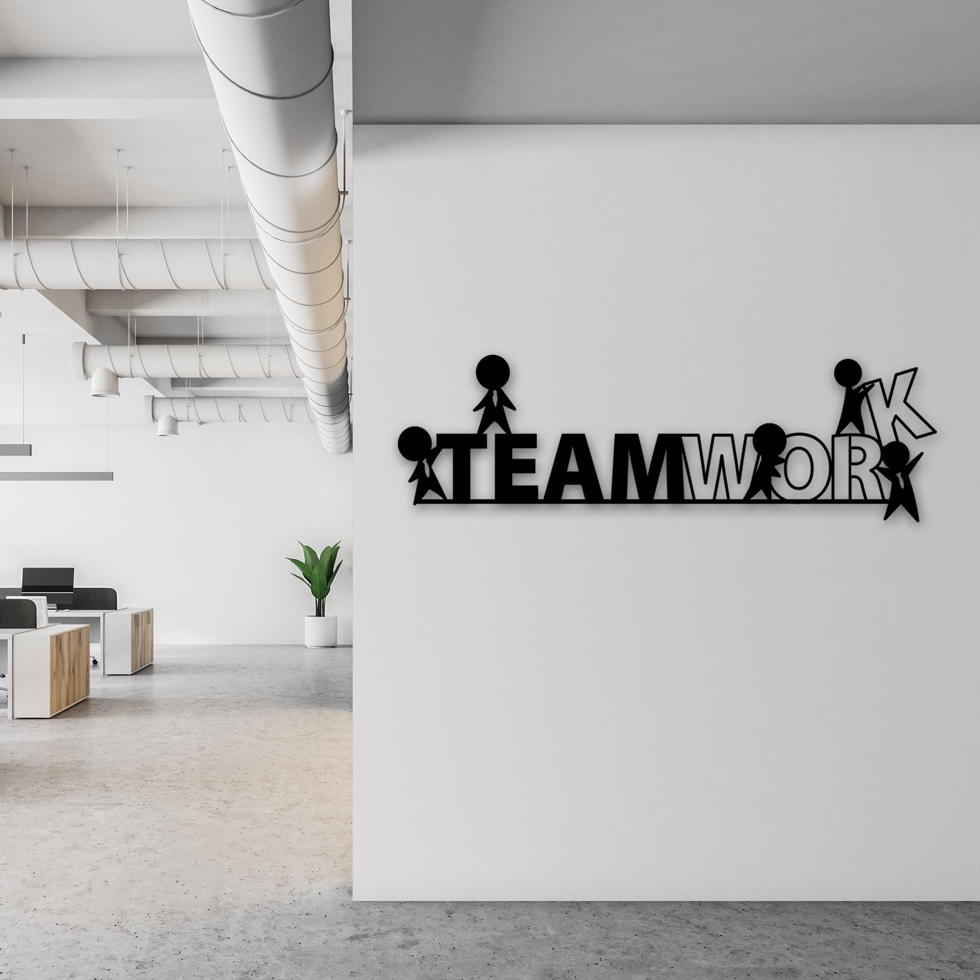 Teamwork Metal Teamwork Metal Wall Art: Motivational Office Decor - Etsy