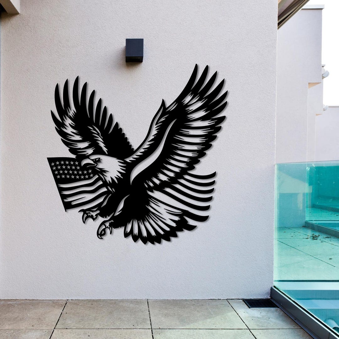 Metal American Eagle Wall Art: Patriotic USA Flag Home Decor - Etsy