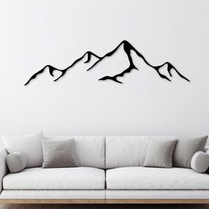 Arte mural de metal de montaña, decoración de paisajes naturales para el hogar, la cabaña y la oficina. Arte mural grande, esculturas de pared rústicas modernas para amantes de la naturaleza.