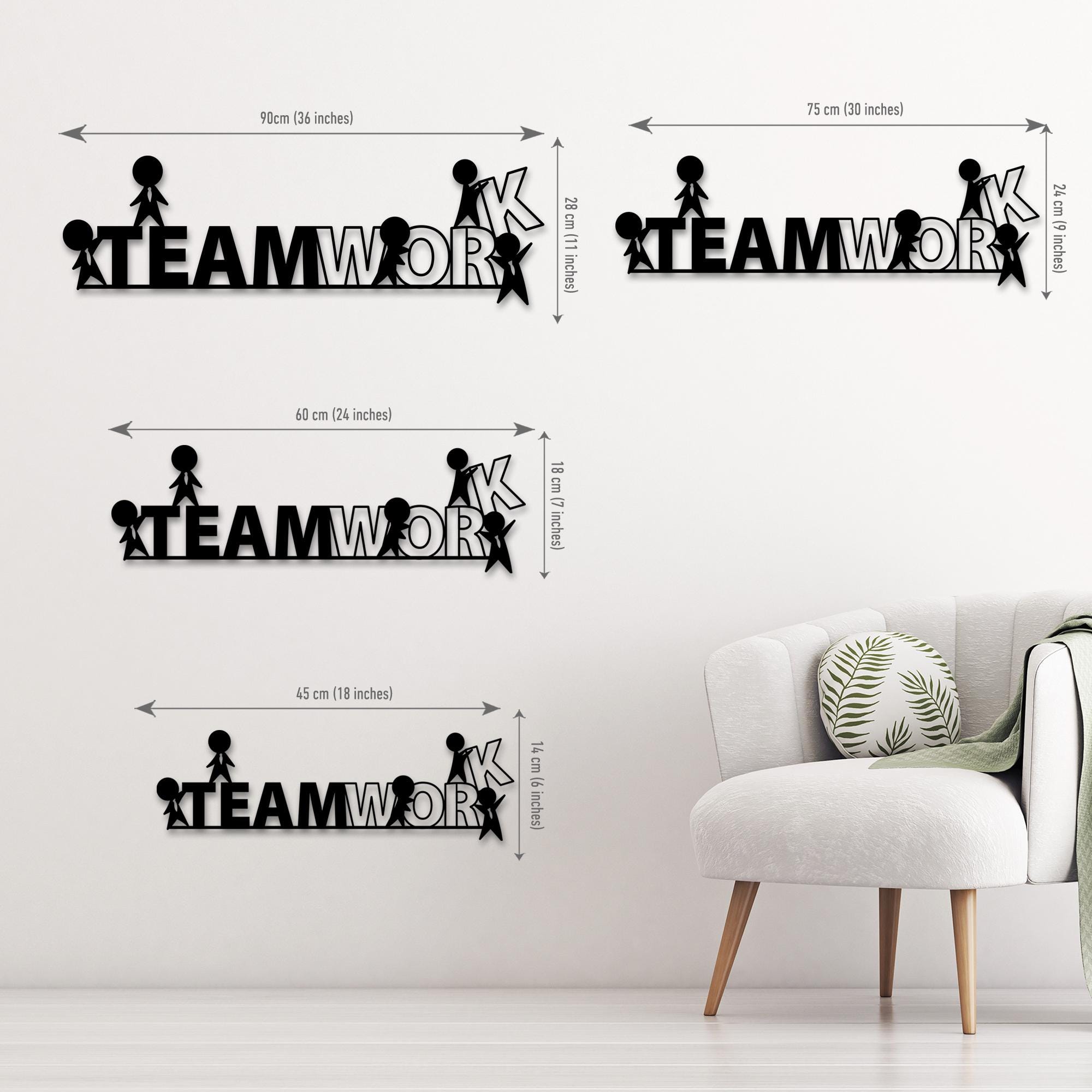 Teamwork Metal Teamwork Metal Wall Art: Motivational Office Decor - Etsy