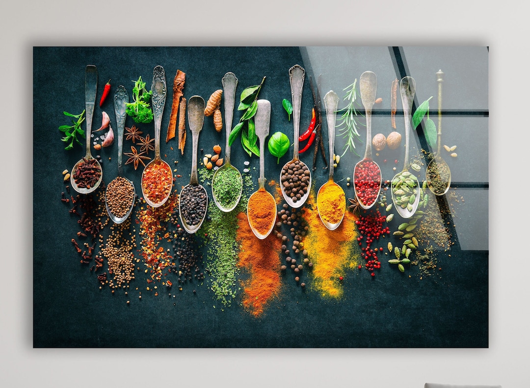 Tempered Glass Wall Artkitchen Wall Decorhome Decorspices Wall Art