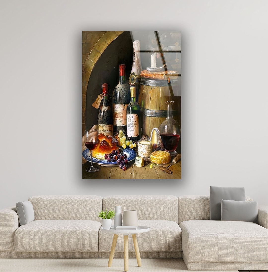 Tempered Glass Wall Art Kitchen Decorwine Home Etsy