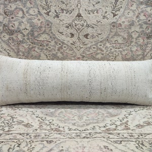 Bohemian Kilim Pillow Cover: Handmade Turkish Rug, Long Lumbar 12x36