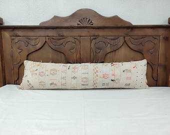Extra Long Lumbar Pillow Cover: Vintage Turkish Kilim, Boho Bedding (12x47 in)