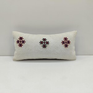 Handwoven Kilim Lumbar Pillow Cover: Bohemian Turkish Pillow (12x24)