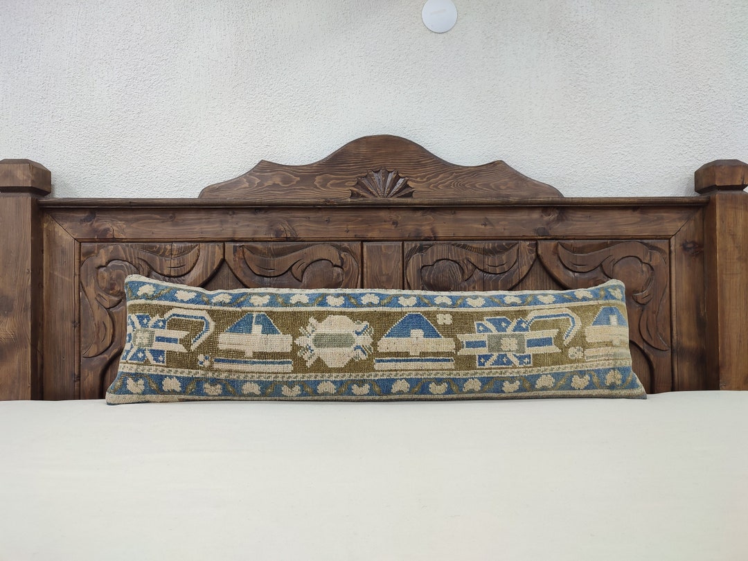 Indoor Lumbar Pillow, King Size Kilim Lumbar, Pillowcover 12x47, Extra