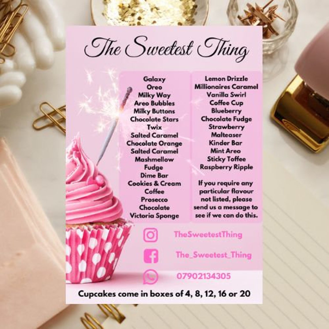 Cake Menu Template Etsy