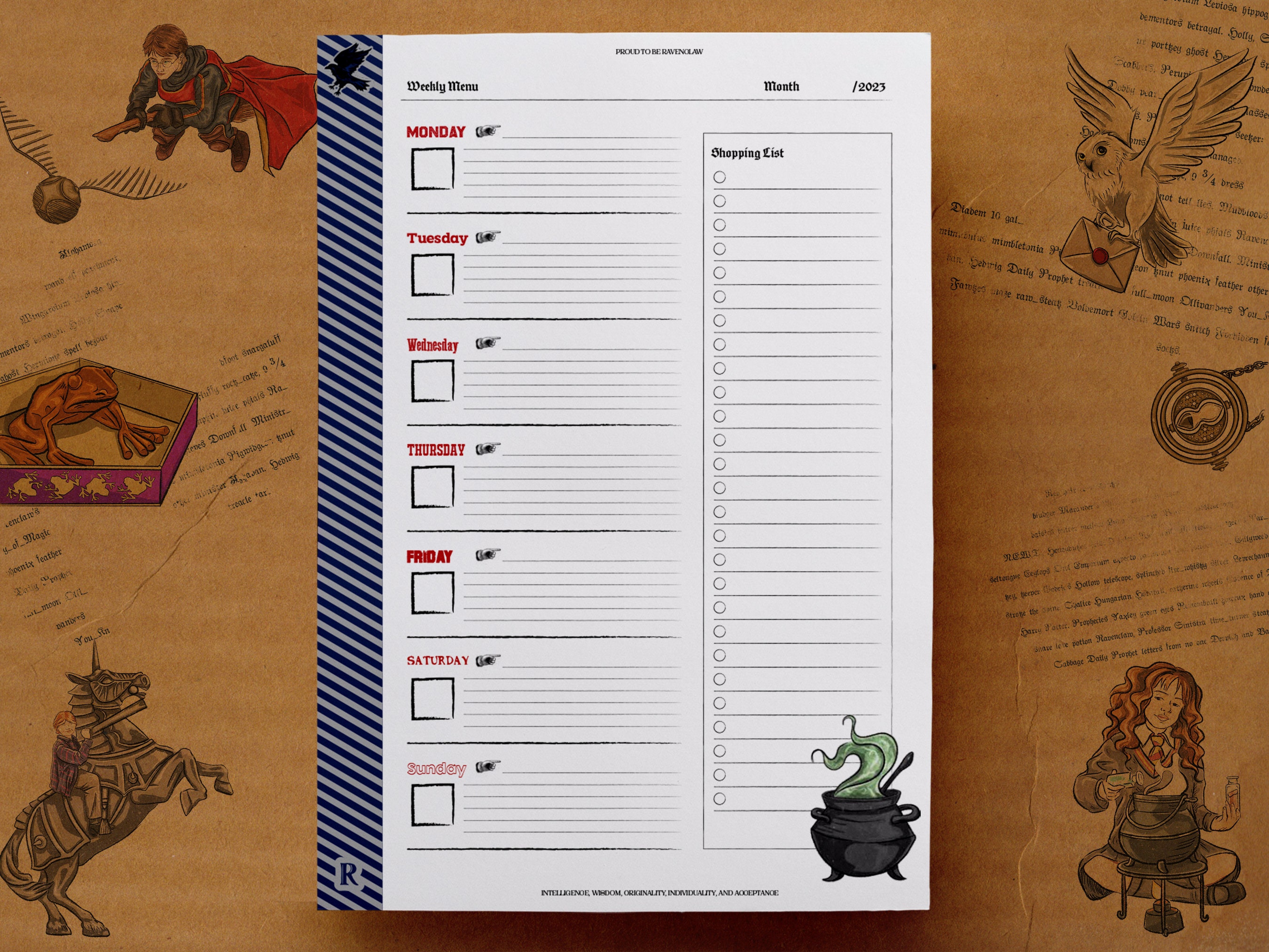 2024 Planner Set for Ravenclawsundated Daily Weekly Monthly Planner Trackers to Do List Planner