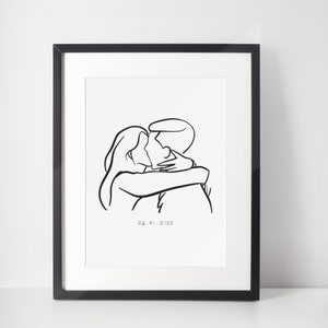 One Line Print, Couple Line Art, Kissing Line Art, Minimalist Wall Decor, Modern Download, Digital Download, One Line Drawing, Home Decor