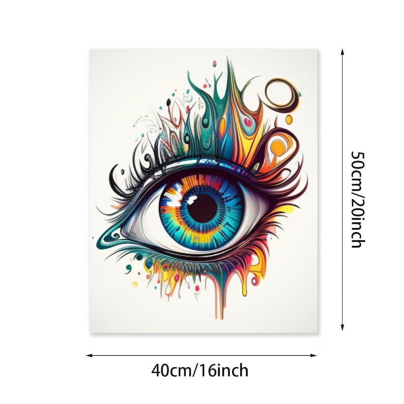 Surreal Colorful Eye Canvas Painting Kit, Abstract Eye Print Paint by ...
