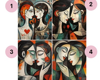 Love By Picasso Acrylic Painting Kit - Paint By Numbers Kit Abstract Art -  Picasso Inspired Love Painting For Adults