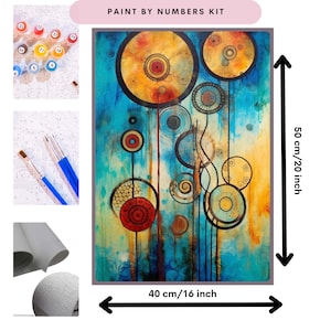 Watercolor Boho Style Painting Kit - Paint By Numbers Kit Abstract Art - DIY Natural and Minimalist Painting For Beginners