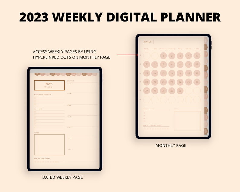 Wekelijkse Digitale Planner 2023 GoodNotes Planner iPad Etsy Nederland