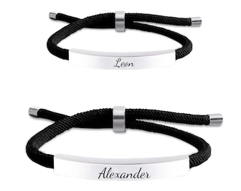 Geflochtenes Armband im Freizeitlook I Armbänder mit Namen I Personalisiertes Geschenk I Damenarmband I Herrenarmband