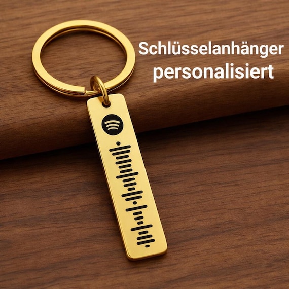 Schlüsselanhänger personalisiert mit Spotify Code – Valentinstag Geschenk für Freundin, Freund oder Partner – Custom Keychain Love Gift