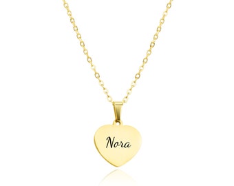 Engraved Heart Necklace I Engraved Necklace I Personalized Necklace I Personalized Gift