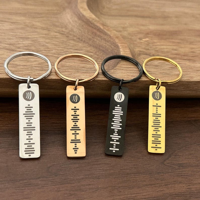 Personalized keychain with Spotify code – Valentine's Day gift for girlfriend, boyfriend or partner – Custom Keychain Love Gift image 2