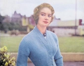 Vintage cardigan knitting pattern Lavenda Handknit Lister 456