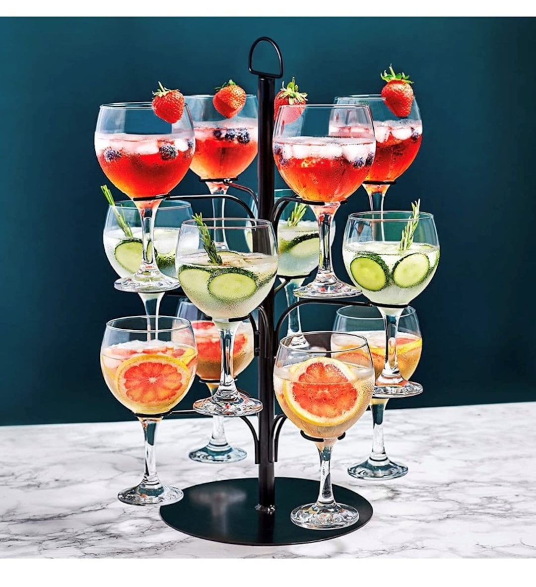 Cocktail Tree Display Stand Holds 12 Glasses, Ideal for Parties, Bars,  Clubs, Restaurants 