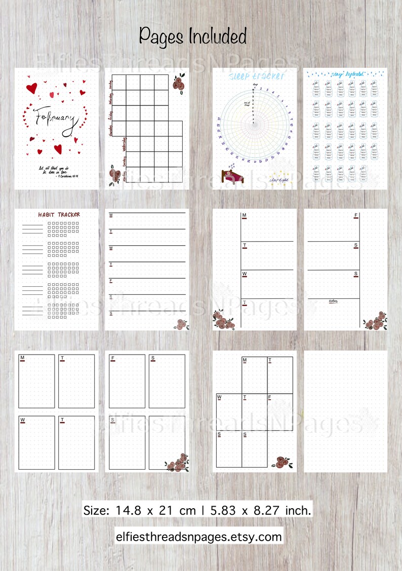 February 2024 Digital/printable Bullet Journal Monthly Planner and ...
